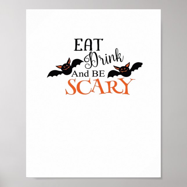 Póster Halloween Bats Be Scary Funny Meme (Frente)