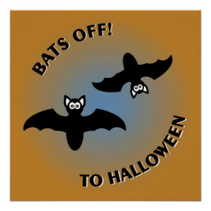 Póster Halloween Bats Naranja Azul