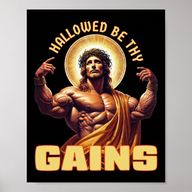 Póster Halloween Be Thy Gana Graciosa Gimnasio Jesus Body (Frente)