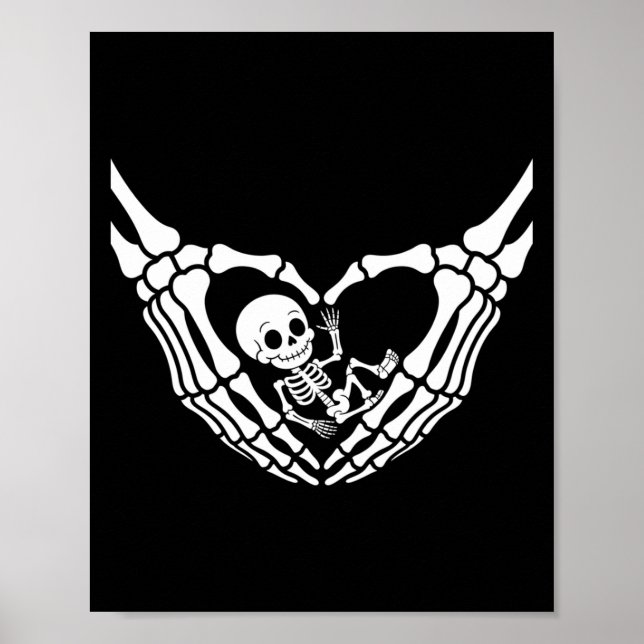 Póster Halloween bebé embarazada Skeleton Spooky temporad (Frente)