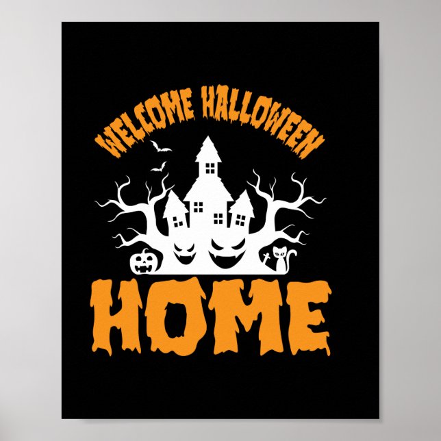 Póster Halloween Bienvenida Halloween Cumpleaños (Frente)