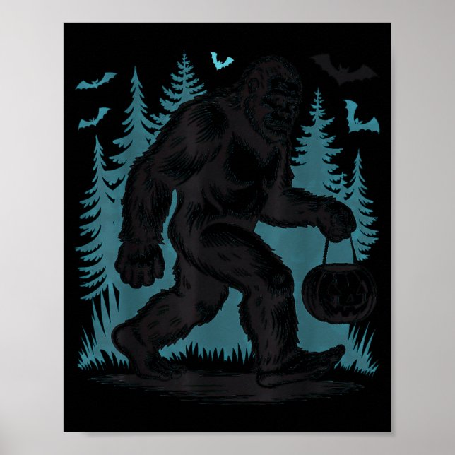 Póster Halloween Bigfoot Pumpkin  (Frente)