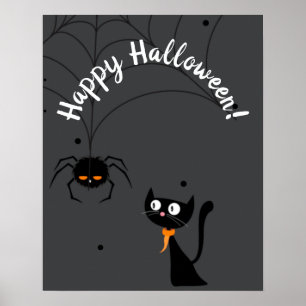 Póster Halloween Black Cat & Spider
