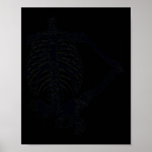 Póster Halloween Black Skeleton Hand sobre la cadera