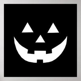 Póster Halloween blanco negro Jack o calabaza de linterna