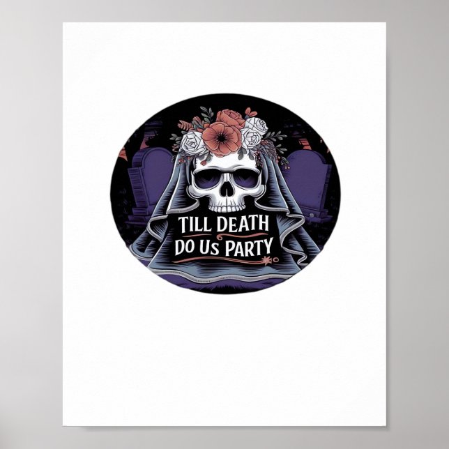 Póster Halloween Boda Spooky Boda Halloween Party T (Frente)