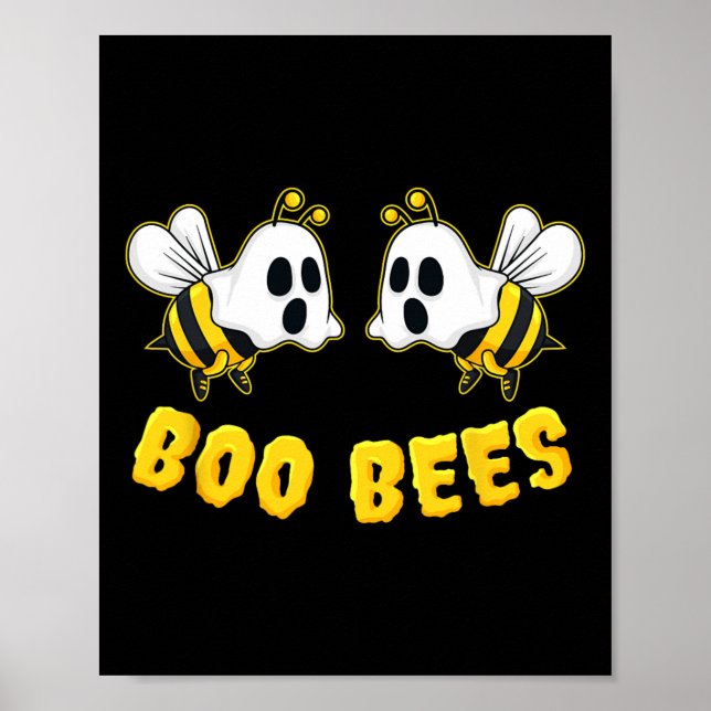 Póster Halloween Boo Abejas en pareja Diversión (Frente)