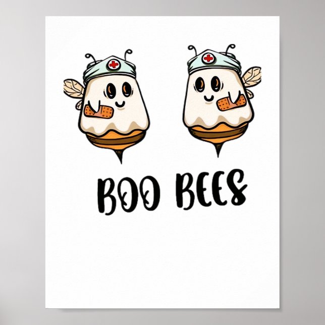 Póster Halloween Boo Bees Enfermera camiseta clásica (Frente)