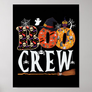 Póster Halloween Boo Crew Funny Hombres Mujeres Niños