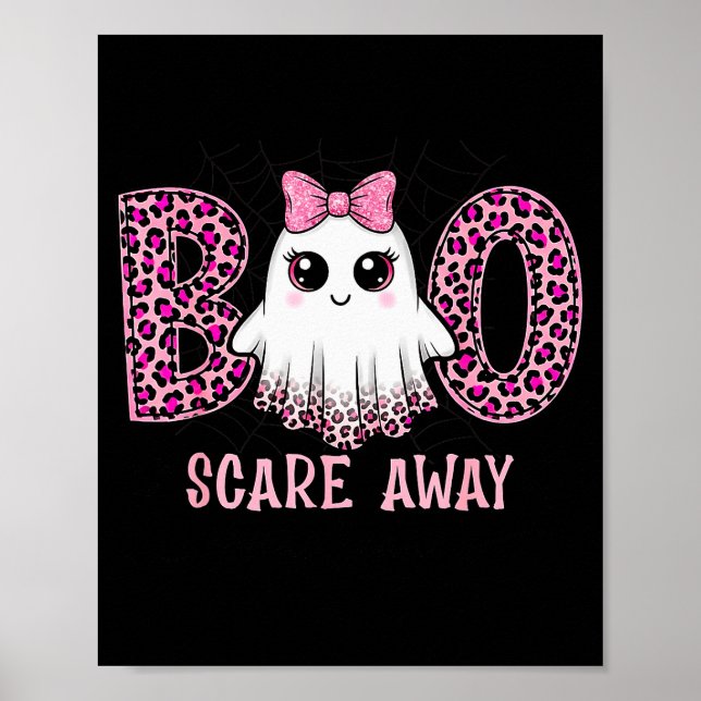 Póster Halloween Boo E Away Breast Cancer Awareness Cute  (Frente)