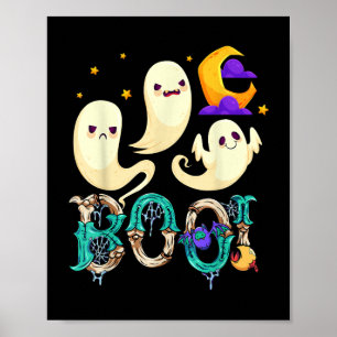 Póster Halloween Boo Owl Con Gorra De Brujas Spiders Chic