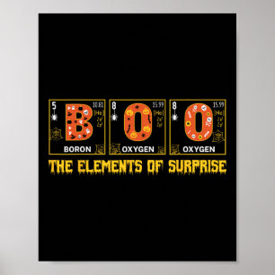 Póster Halloween Boo School Química Nerd Physics Pumpki