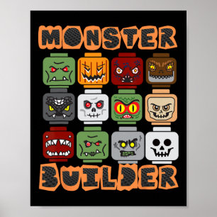 Póster Halloween Building Licks Monster Builder Brick He