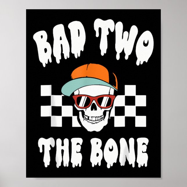 Póster Halloween Byd Two The Bone Funny Ball Birthday Ske (Frente)