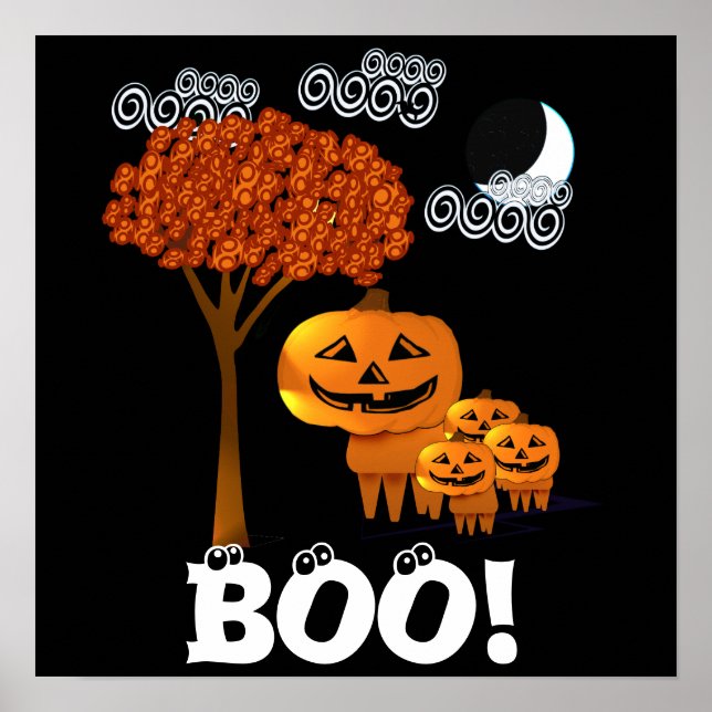 PÓSTER HALLOWEEN CABEZAS DE PUMPKIN (Frente)