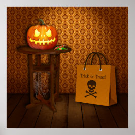 Póster Halloween Calabaza Trick or Trete