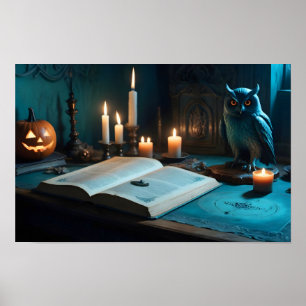 Póster Halloween Calabazas de búho Cute Spooky Festividad