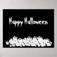Halloween calaveras blancas negras apilan texto pe
