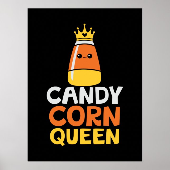 Póster Halloween Candy Corn Queen Crown Aniversario lindo (Frente)
