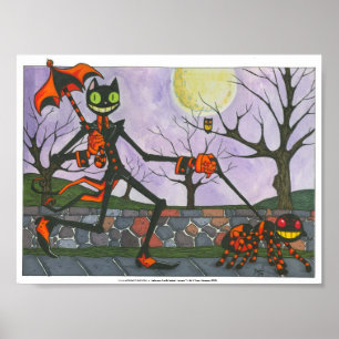 Póster "Halloween Cat & Pocket" Print