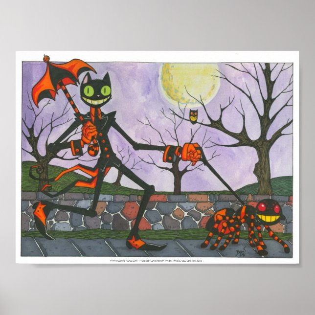 Póster "Halloween Cat & Pocket" Print (Frente)