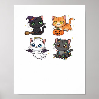 Póster Halloween Cat  Spooky and Stylish Feline-Inspired 