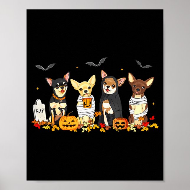 Póster Halloween Chihuahua Ghost Soky Chihuahua Lovers Do (Frente)