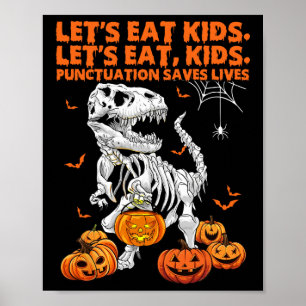 Póster Halloween Comamos la puntuación de los niños salva
