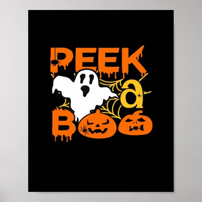 Póster Halloween con calabazas Peekaboo (Frente)