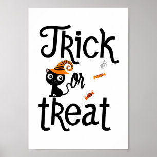 Póster Halloween con trucos