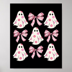 Póster Halloween Coquette Pink Bow Ghost
