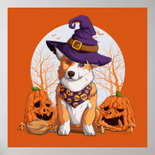 Póster Halloween Corgi