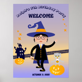 Póster Halloween Costume Boy Wizard Fiesta de cumpleaños