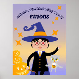 Póster Halloween Costume Boy Wizard Fiesta de cumpleaños