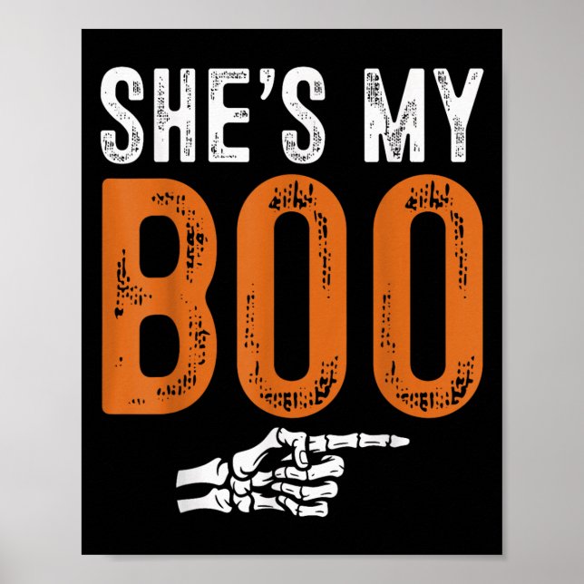 Póster Halloween Costumes Shes My Boo Couple Matching Par (Frente)