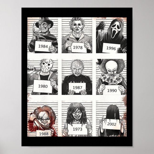 Póster Halloween Creepé Legends Asesino Mugshots Fa de ho (Frente)