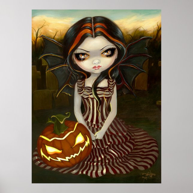 Póster Halloween Crepúsculo gótico de calabaza de hadas a (Frente)