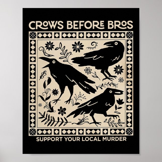Póster Halloween Crows Antes Que Bros Funny Apoye Tu Siti (Frente)