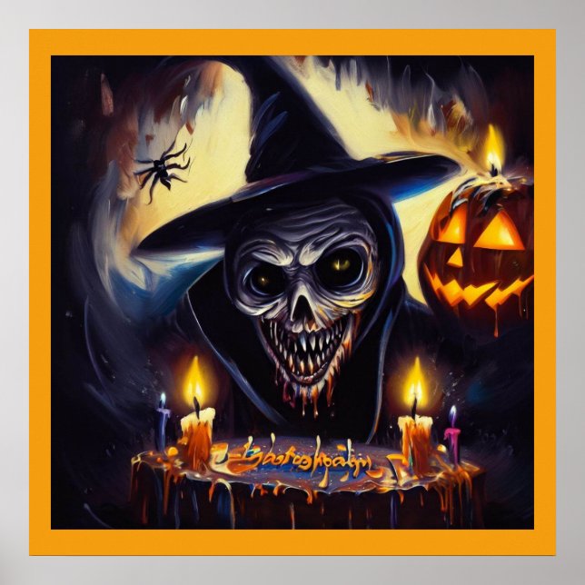 Póster Halloween - Cumpleaños 7 (Frente)