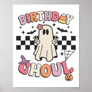 Póster Halloween Cumpleaños Ghoul Bday Fiesta Aniversario