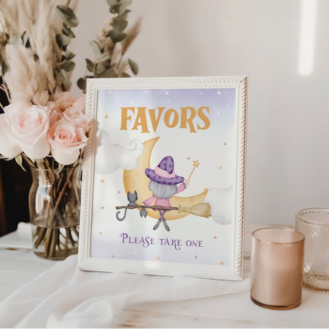 Póster Halloween Curte Witch Birthday Favor Rótulo (Subido por el creador)