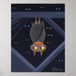 Póster Halloween Cute Bat Art Print