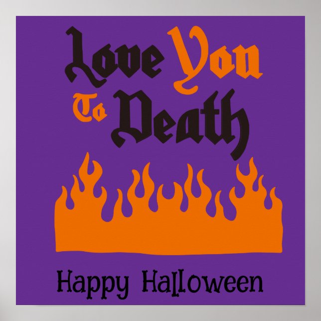 Póster Halloween Cute divertida y caprichosa llama Naranj (Frente)