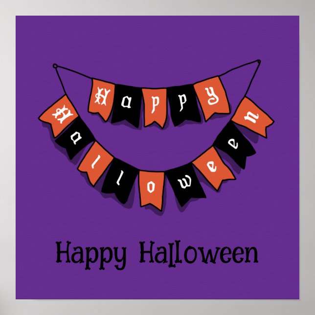 Póster Halloween Cute Funny Whimsical Garland (Frente)