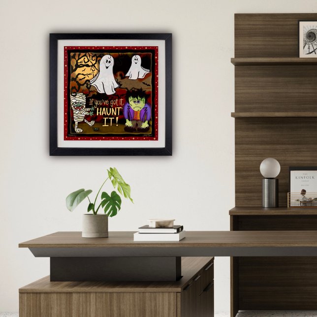 Póster Halloween Cute Spooky Mummy Ghosts Frankenstein (Subido por el creador)