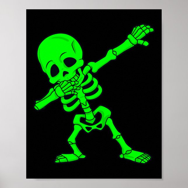 Póster Halloween Dabbing Skeleton Niños Chicas Dab 1 (Frente)