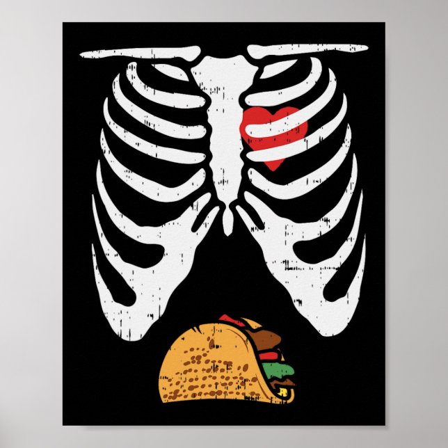 Póster Halloween Dad Skeleton Taco Belly Fun Pregnancy Co (Frente)