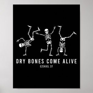 Póster Halloween Dancing Skeleton Los Huesos Secos Viven