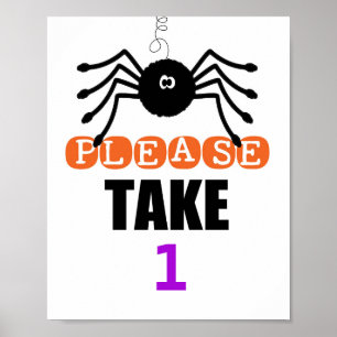Póster Halloween de araña numérica personalizada, por fav