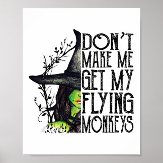Póster Halloween de bruja divertida no me hace volar
